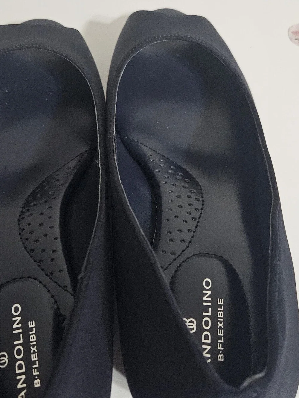 Bandolino Navy Peep-Toe Wedge Pumps
